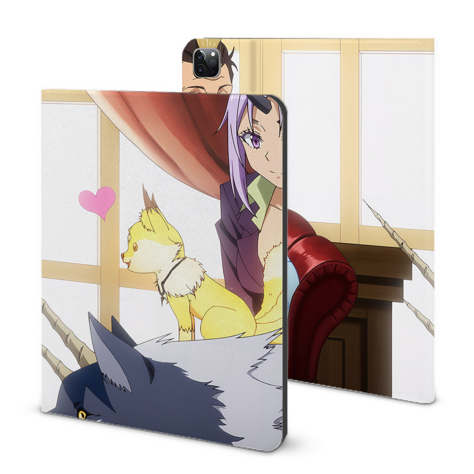（画像用） 転スラ Regarding Reincarnated to Slime IPad ケース ブック型 PUレザー TPU 耐衝撃 軽量 薄型 ペン収納なし 全面保護 IPad 各モデル対応